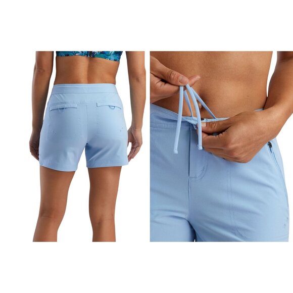 Title Nine Beach River Shorts Women's 6 Rogue Blue Stretch 5" Quick Dry HTF - Picture 2 of 10